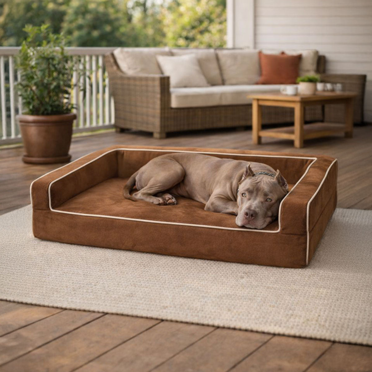 Bully Beds - Orthopedic 3 Sided Dog Bed With Bolsters